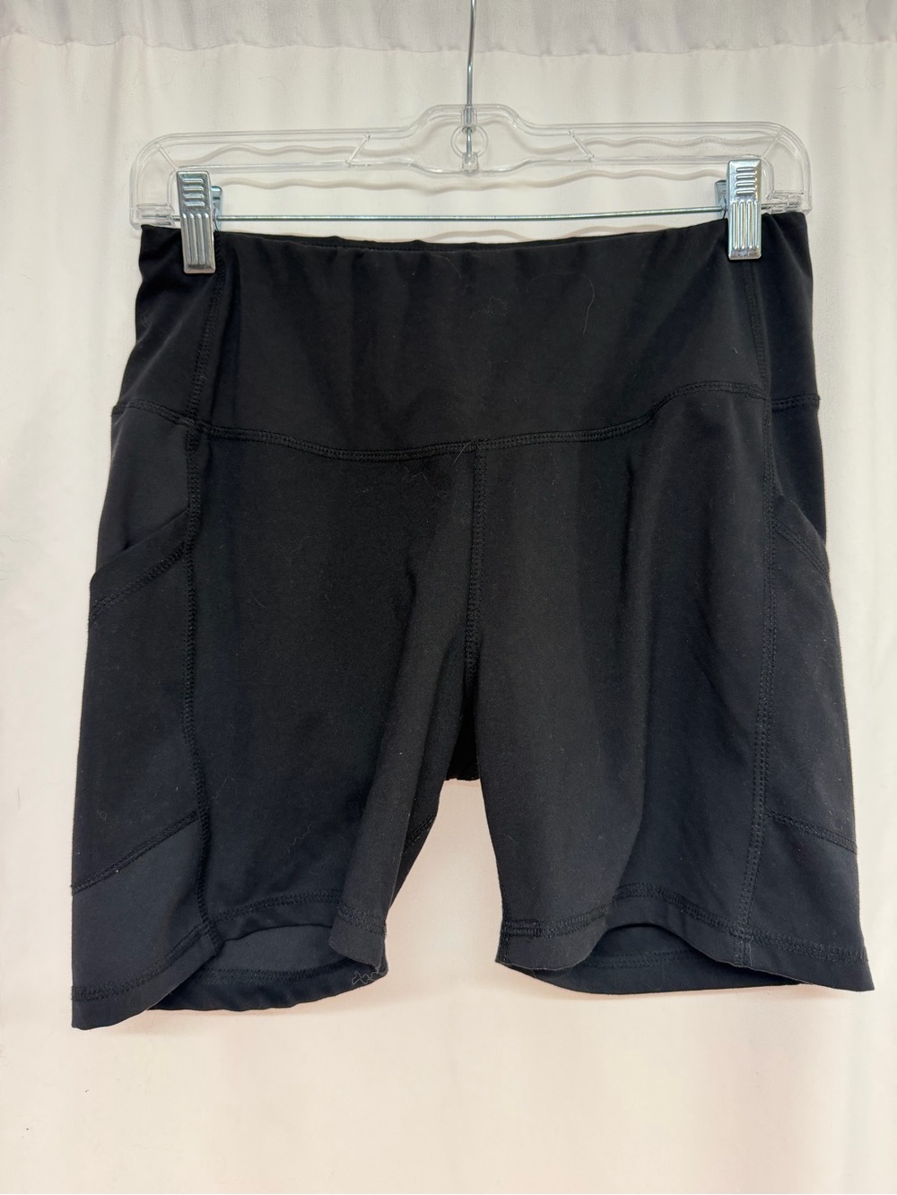 Laundry by Shelli Segal Black High Rise Biker Shorts Side Pockets Size L